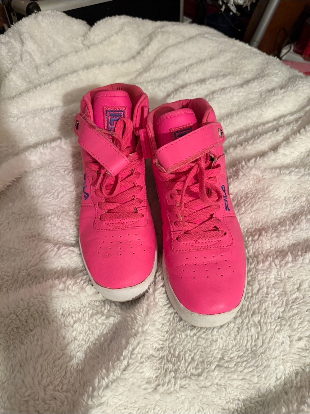 Fila Girls' Hot Pink High-Top Sneakers with Strap